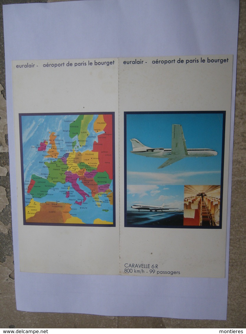 EURALAIR - Aéroport Paris Le Bourget - Caravelle 6R - Carte Postale De Bord - Transports