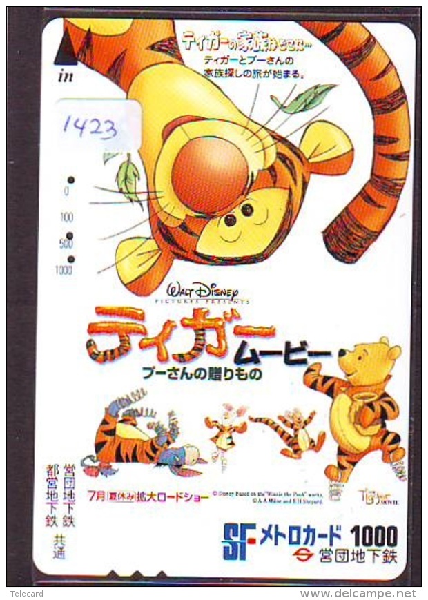 Carte Prépayée Japon  (1423)  DISNEY * Ours Winnie POOH &amp; TIGRE  * CINEMA  * JAPAN PREPAID CARD - Disney