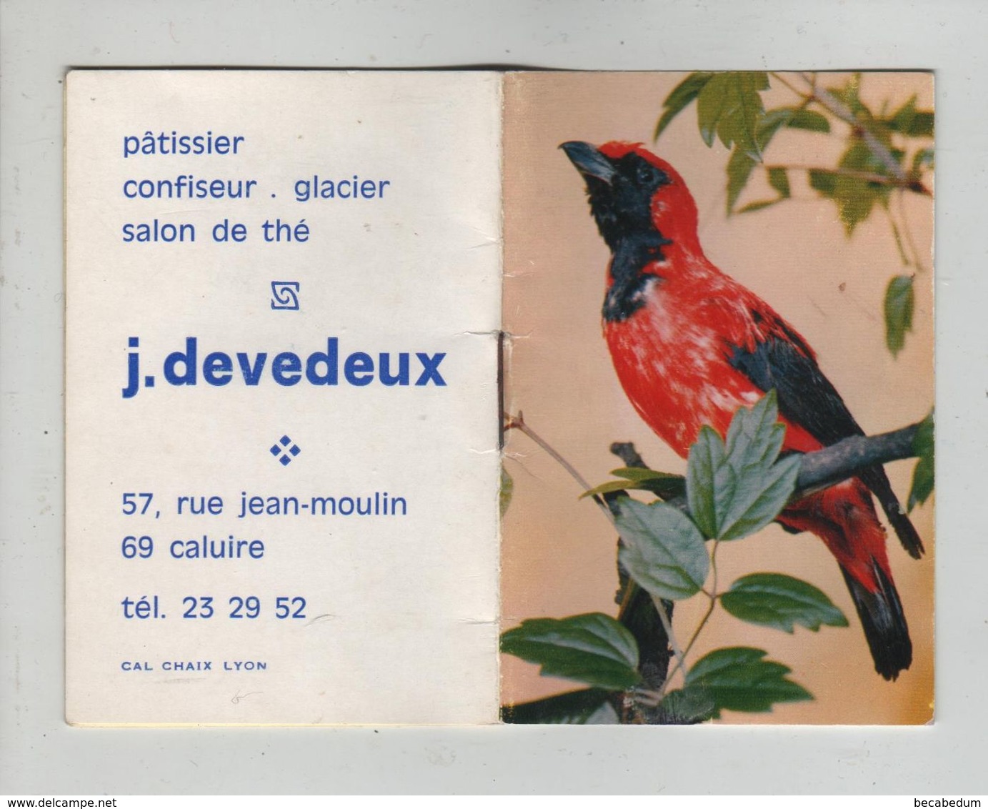 Devedeux Pâtissier Confiseur Glacier Salon De Thé Caluire Calendrier  1972 - Unclassified