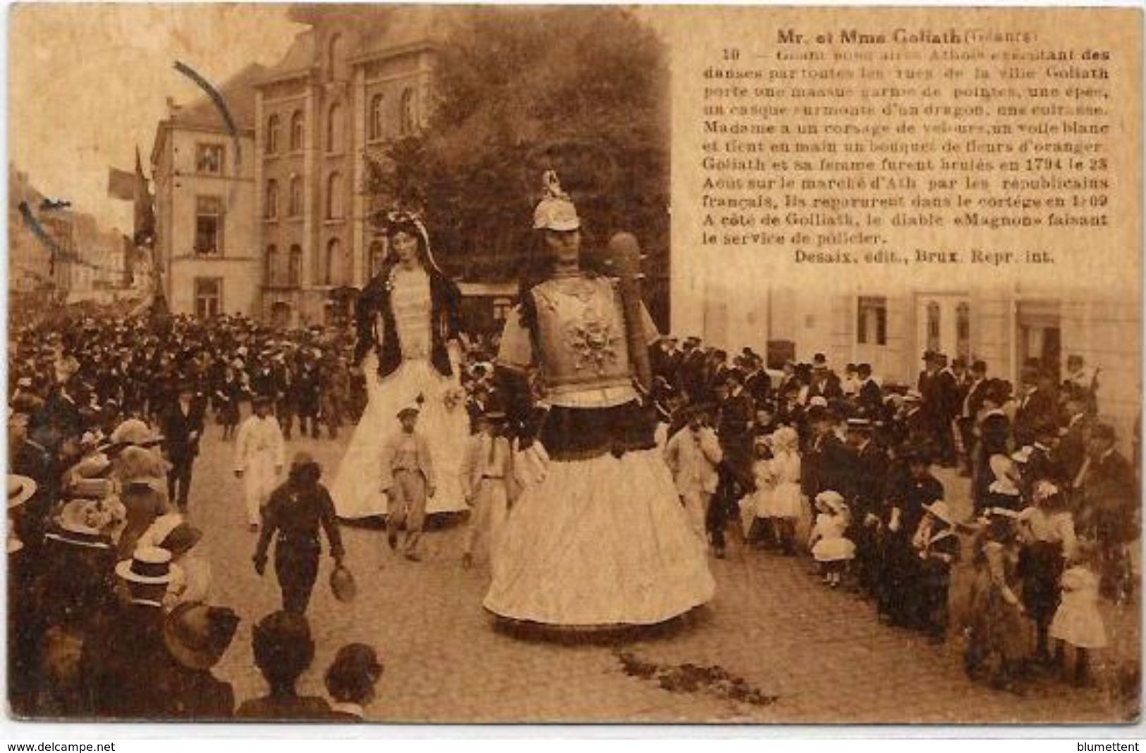 CPA Carnanal Carneval Belgique Ath Géant Circulé - Carnaval