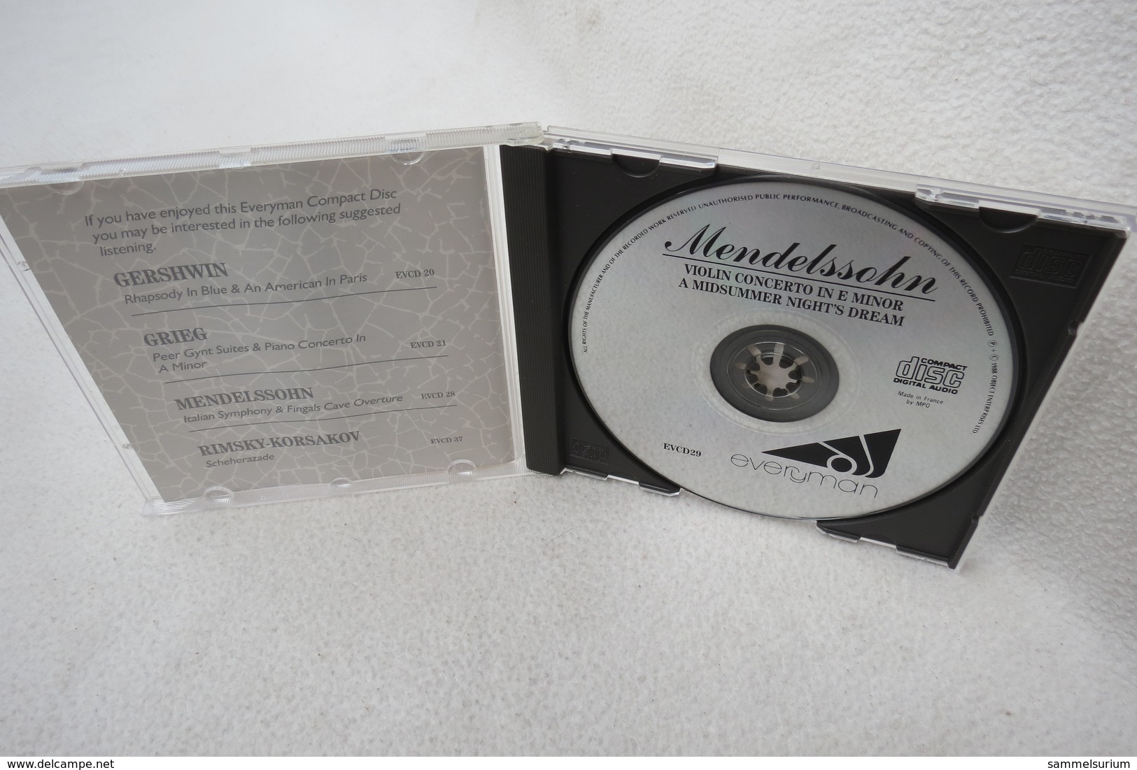 CD "Mendelssohn" Violin Concerto In E Minor - Classical