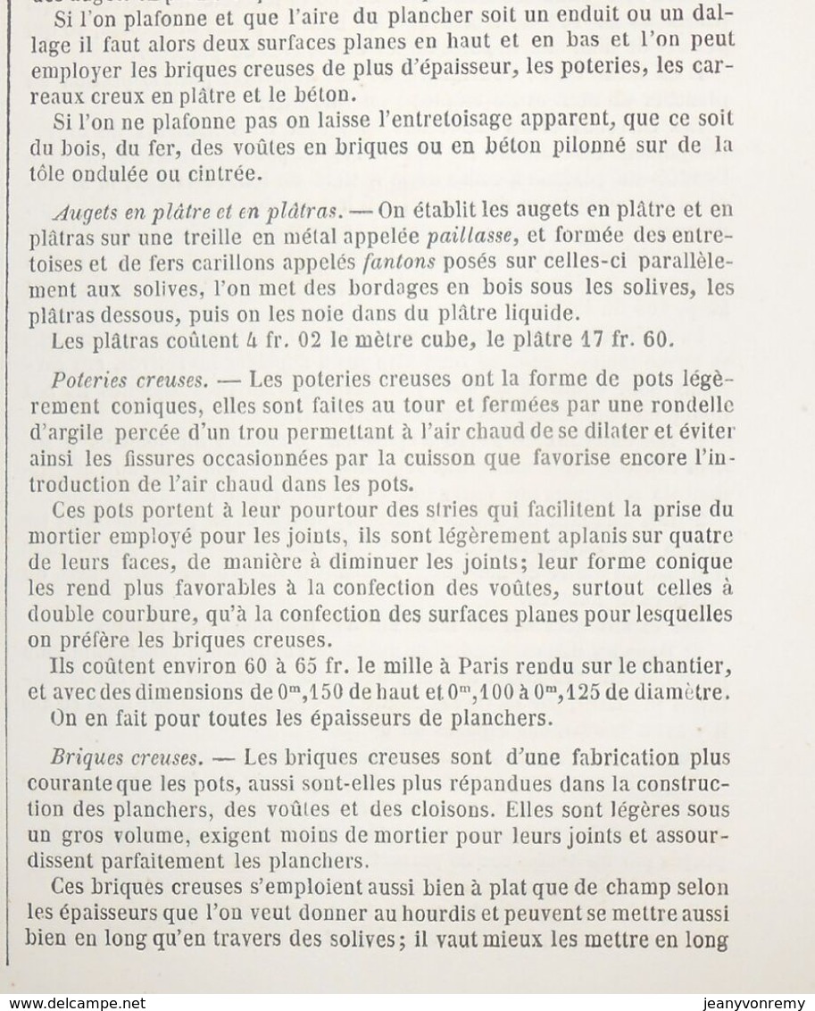 Plan de planchers en fer à T. 24 systèmes différents. 1860