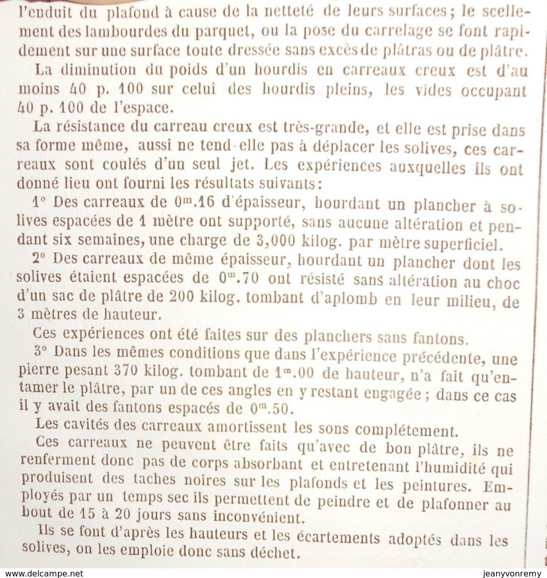 Plan de planchers en fer à T. 24 systèmes différents. 1860