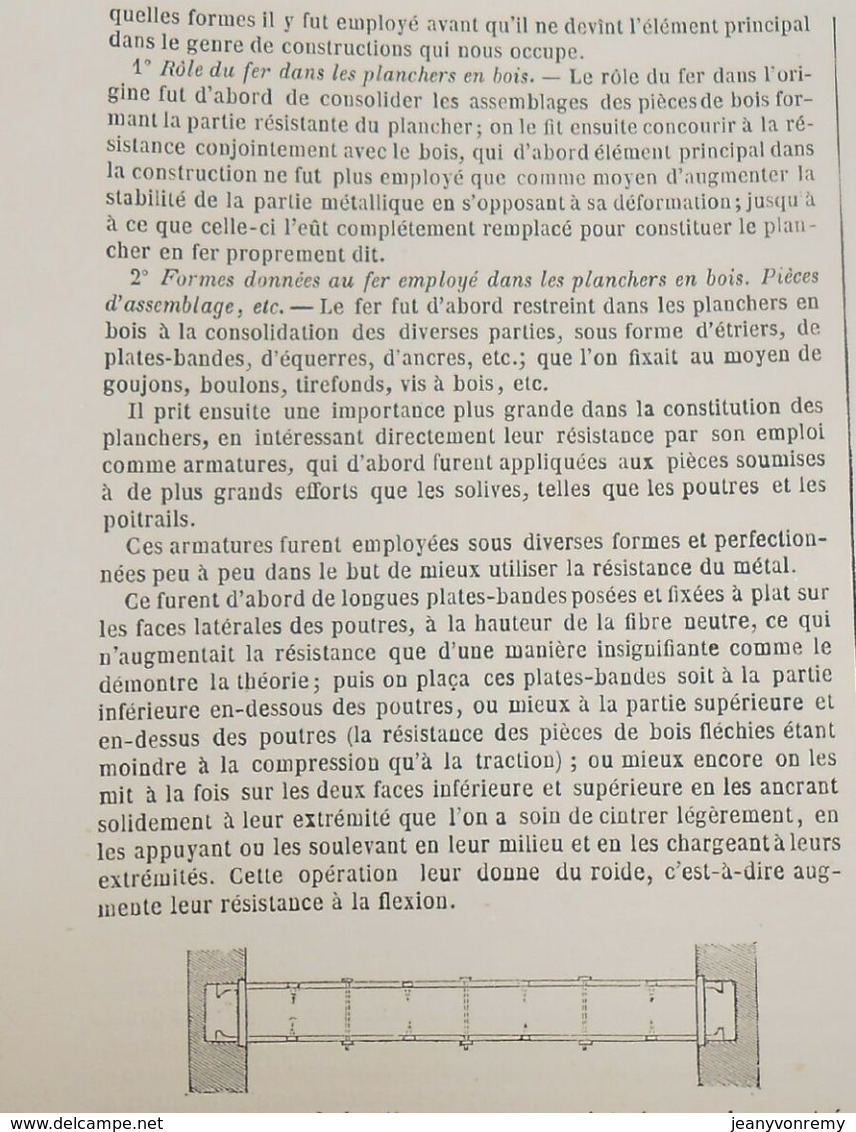 Plan de planchers en fer à T. 24 systèmes différents. 1860