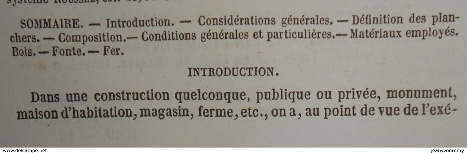 Plan De Planchers En Fer à T. 24 Systèmes Différents. 1860 - Arbeitsbeschaffung