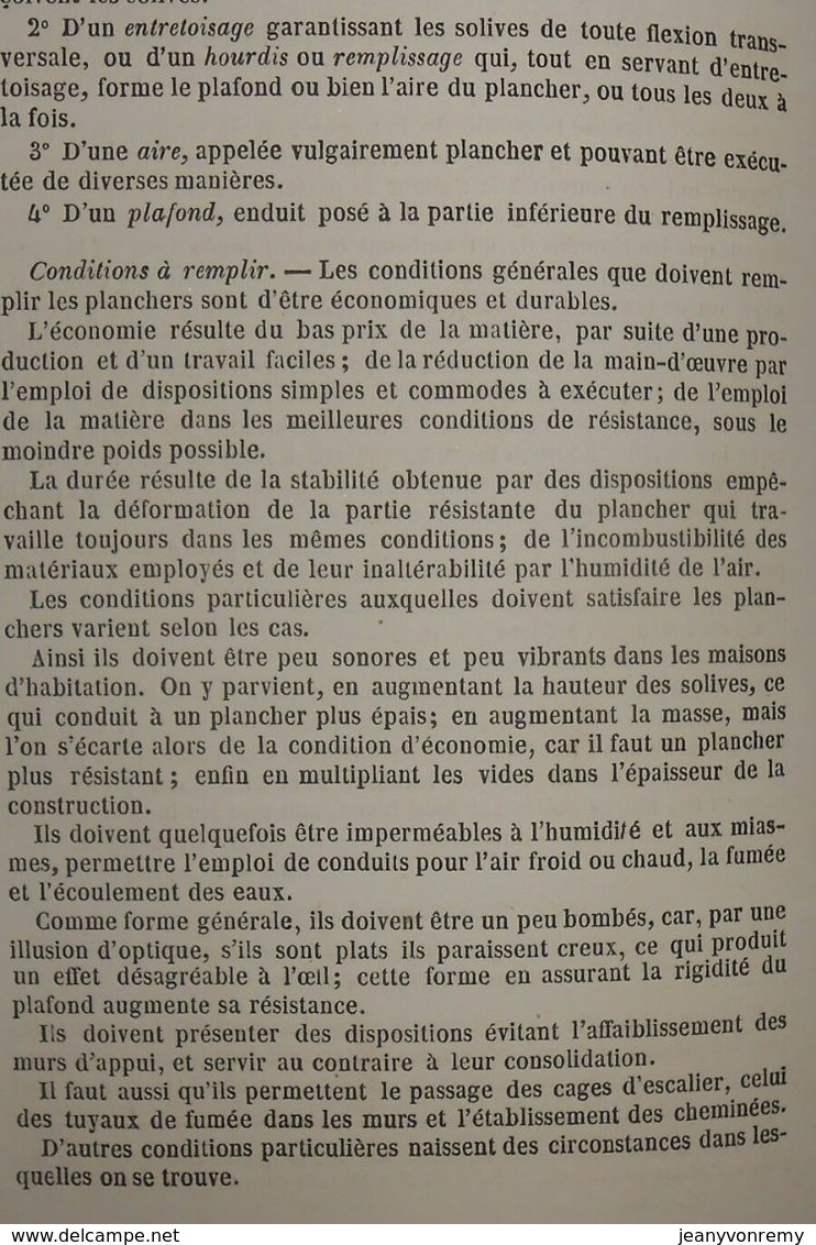 Plan De Planchers En Fer à T. 24 Systèmes Différents. 1860 - Opere Pubbliche