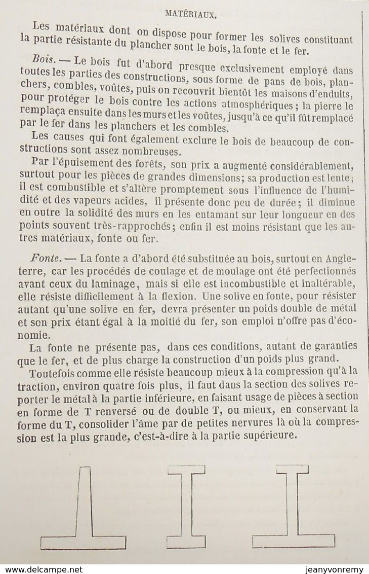 Plan De Planchers En Fer à T. 24 Systèmes Différents. 1860 - Obras Públicas