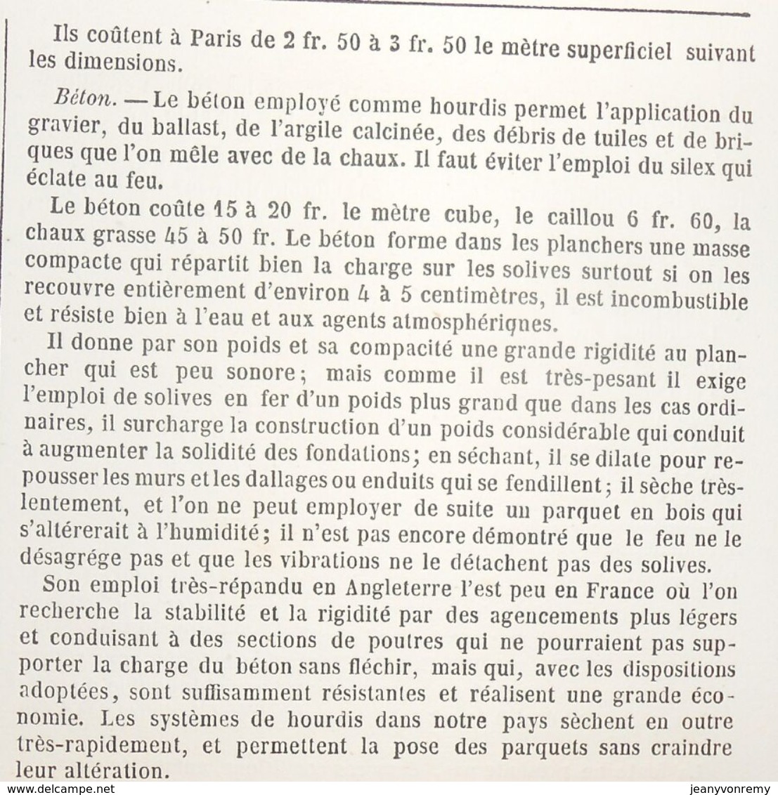 Plan de planchers en fer à T. 24 systèmes différents. 1860