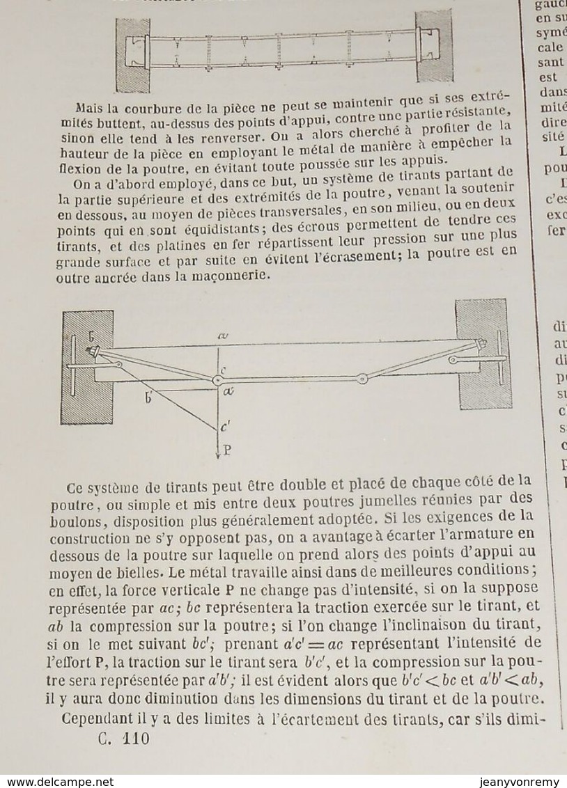 Plan de planchers en fer à T. 24 systèmes différents. 1860