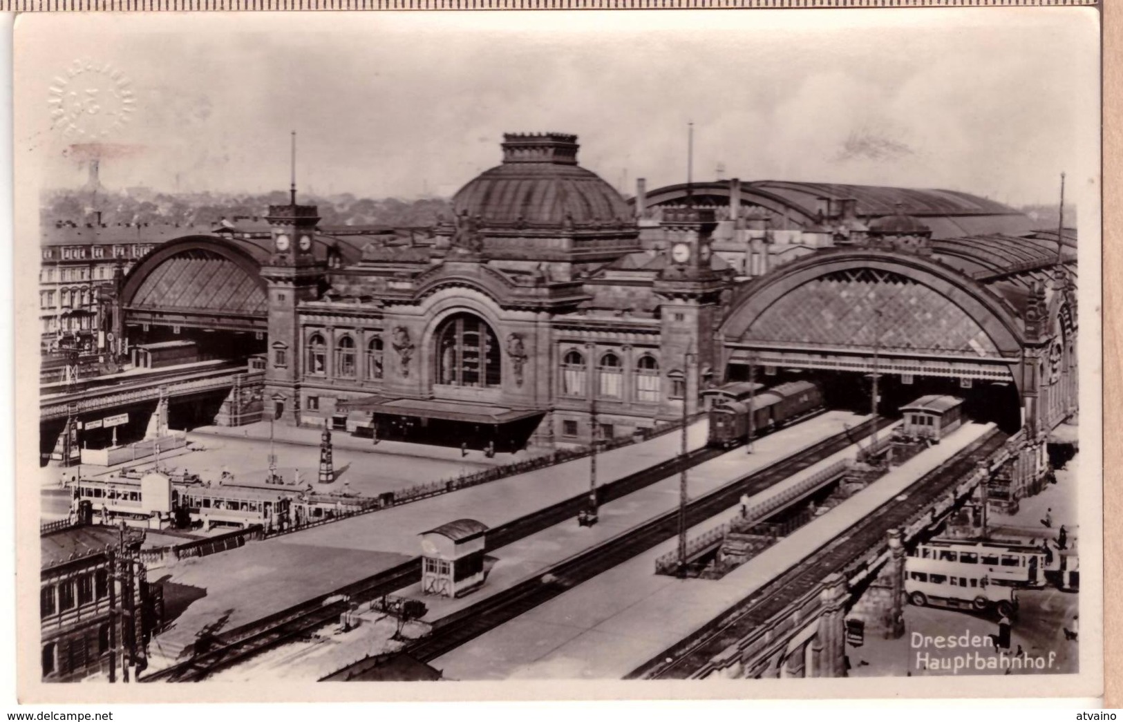 Germany DRESDEN Central RAILWAY Station Hauptbahnhof 1937 Photo - Dresden