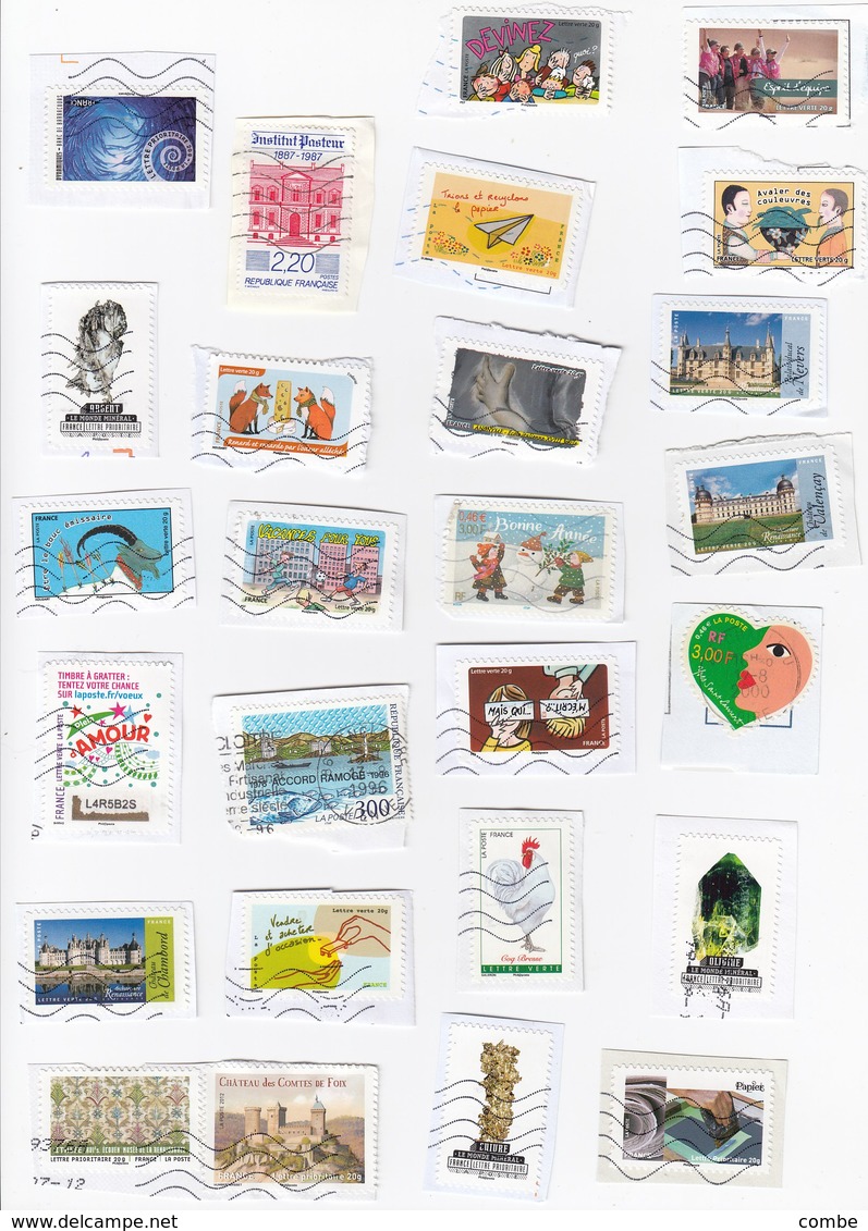 FRANCE LOT TIMBRES RECENTS SUR FRAGMENT / 1 - Usati