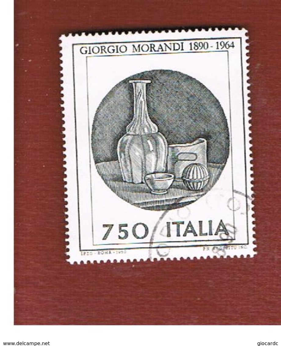 ITALIA REPUBBLICA  - SASS. 1943    -      1990 GIORGIO MORANDI  -      USATO - 1981-90: Usados
