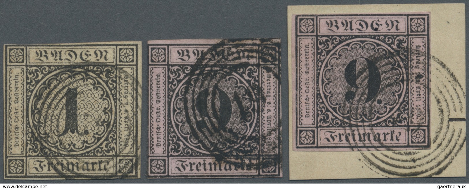 O/Brfst Baden - Marken Und Briefe: 1851, 1 Kr. Ziffer Im Kreis Schwarz Auf Braun, Gest. Oben Minimal Berührt - Andere & Zonder Classificatie