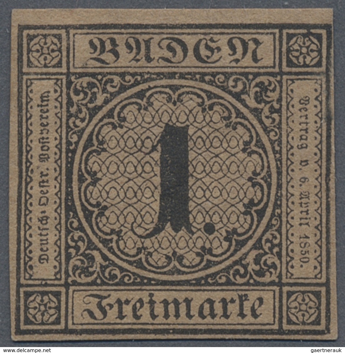 * Baden - Marken Und Briefe: 1866, 1 Kr. Schwarz/rotbraun Als Ungebrauchter Neudruck, Allseits Gut Ger - Other & Unclassified