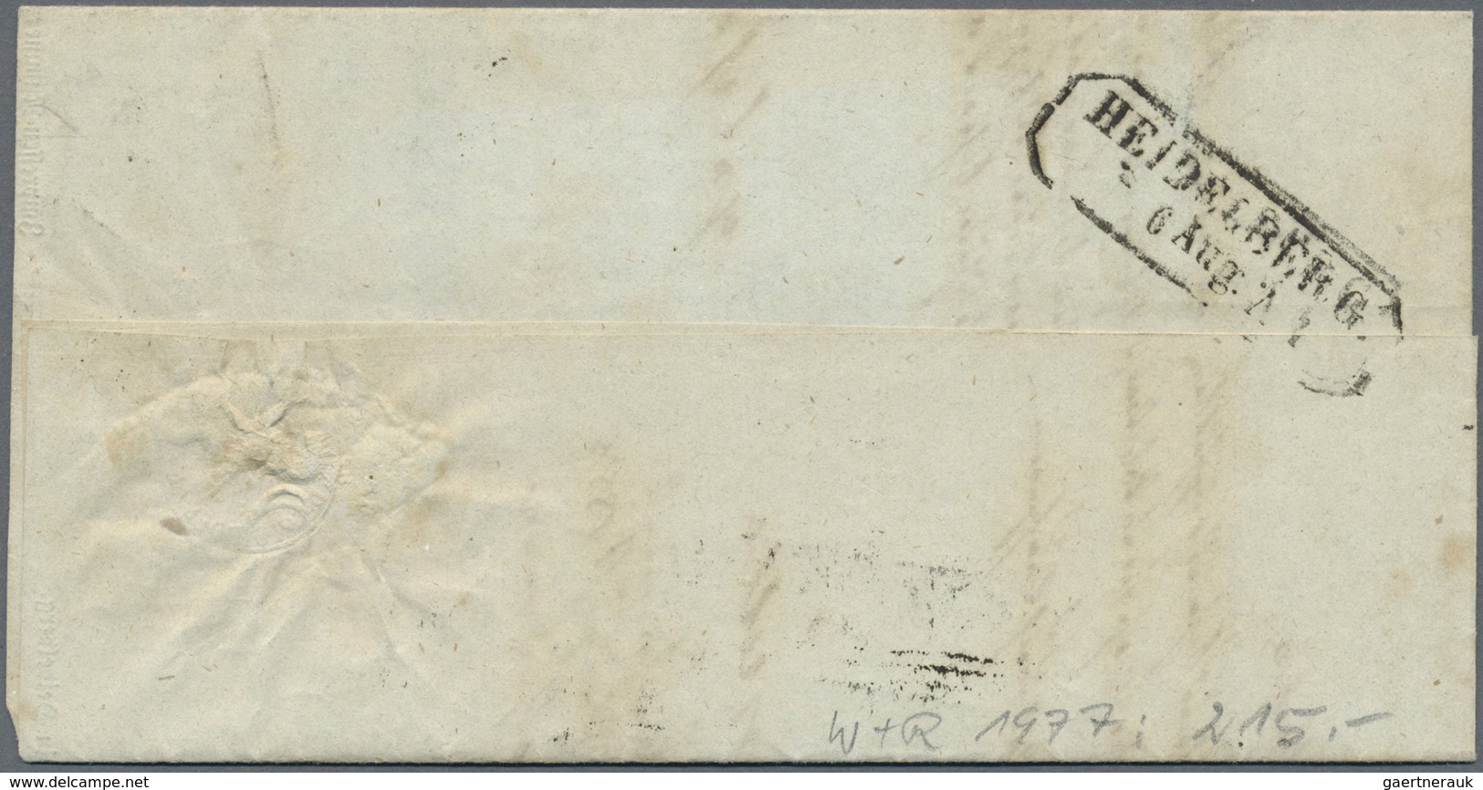 Br Baden - Marken Und Briefe: 1851, 3 Kr. Schwarz Auf Gelb Mit Nummer "99" Auf Komplettem Faltbrief Aus - Autres & Non Classés