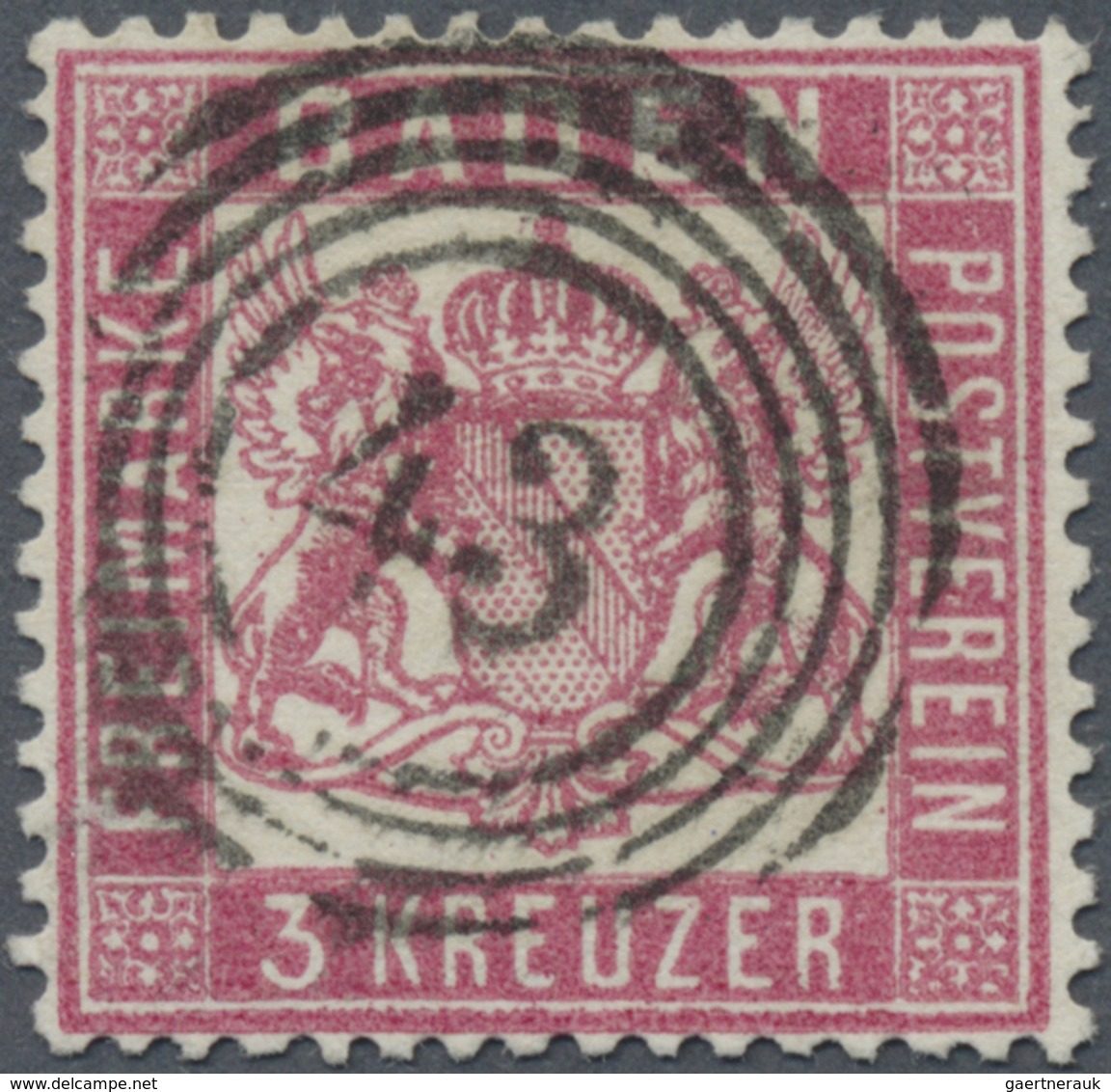 O Baden - Marken Und Briefe: 1862, Wappenausgabe 3 Kr. Rosa Mit Enger Zähnung In Farbfrischer, Gut Zen - Andere & Zonder Classificatie
