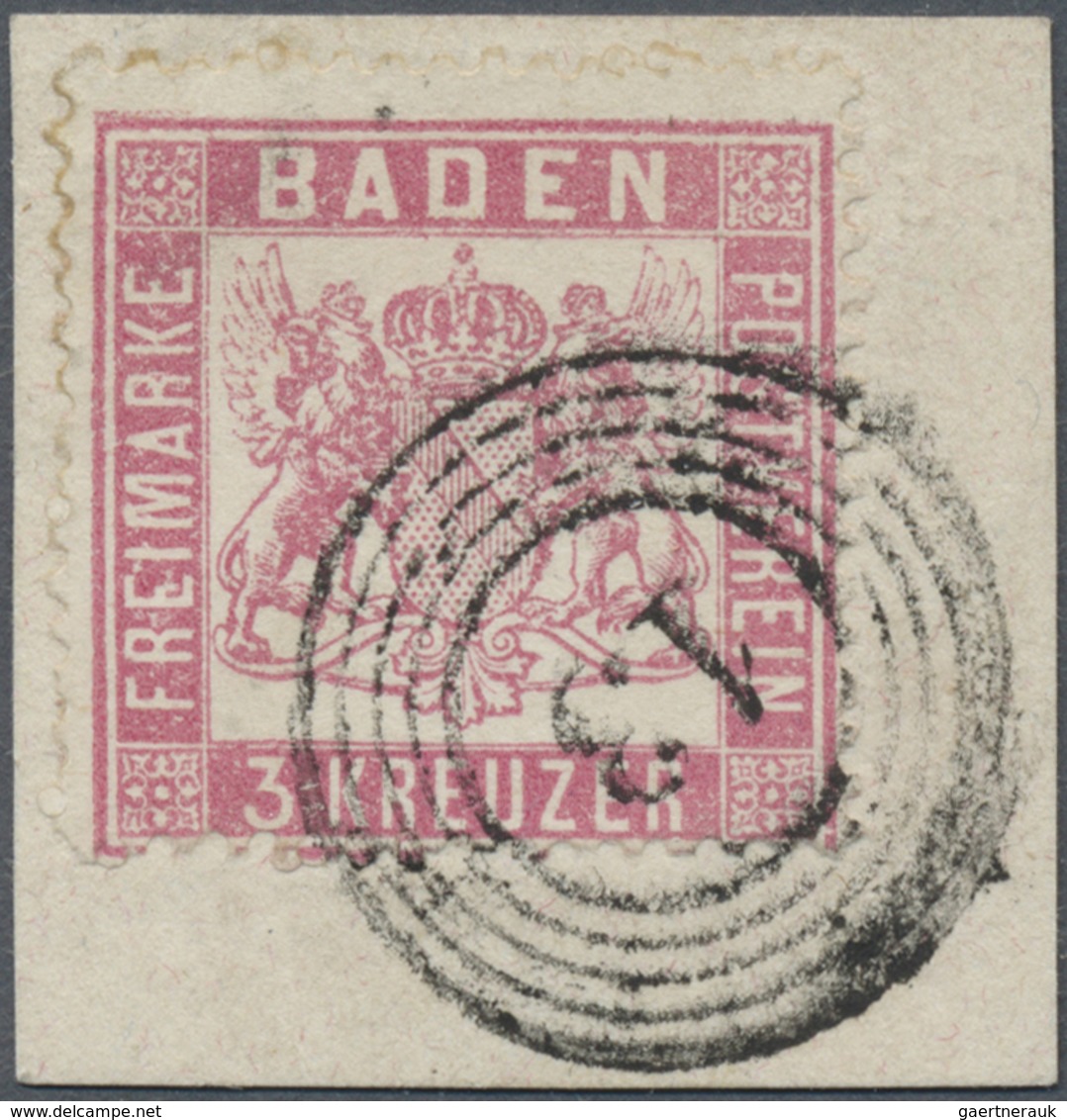 Brfst Baden - Marken Und Briefe: 1862, Wappenausgabe 3 Kr. Rosa Mit Enger Zähnung In Farbfrischer Und Einw - Other & Unclassified