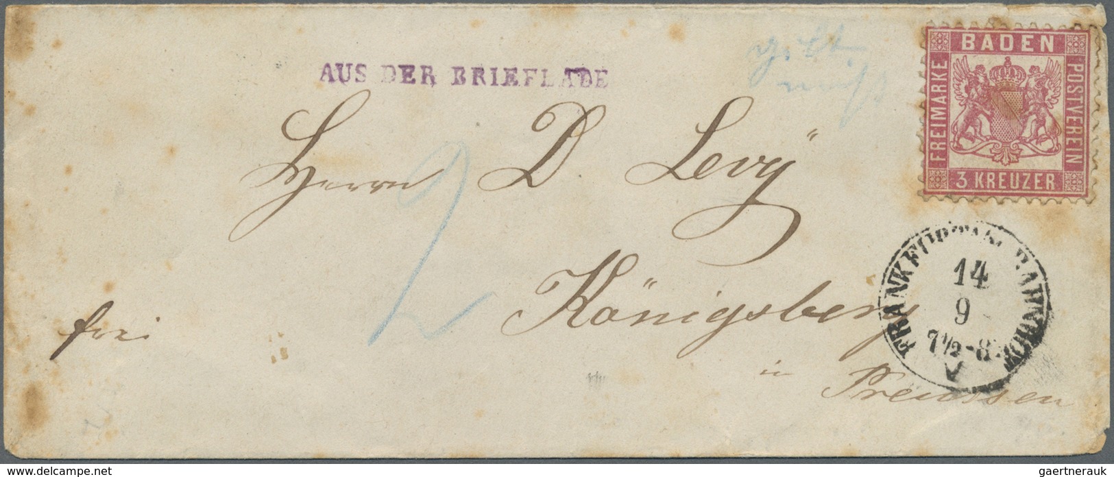 Br Baden - Marken Und Briefe: 1862, 3 Kr. Hellrot Auf Kleinformatigem Umschlag Mit Nebengesetztem EKr. - Autres & Non Classés