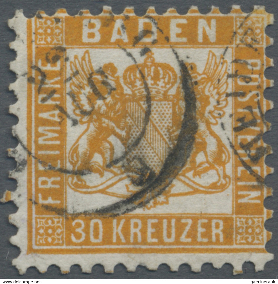 O Baden - Marken Und Briefe: 1862, 30 Kr. Lebhaftgelborange, Farbfrisches Exemplar In Dreiseitig Perfe - Altri & Non Classificati