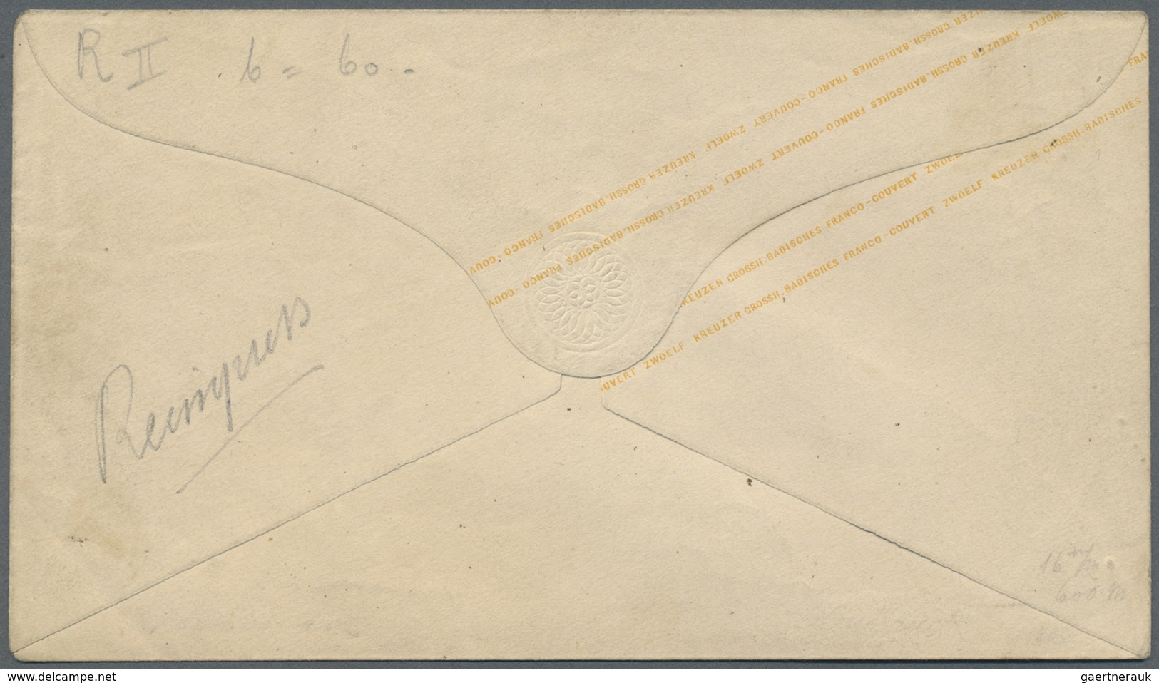 GA Baden - Ganzsachen: 1858, 12 Kr. 18 Kr. Ganzsachenumschlag Je Im Format A, Zwei Ungebrauchte Neudruc - Autres & Non Classés