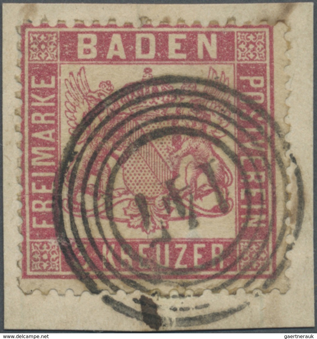 Brfst Baden - Nummernstempel: "147" - Albbrück, Klar Und Vollständig Auf Briefstück Mit 3 Kr. Rosakarmin M - Sonstige & Ohne Zuordnung