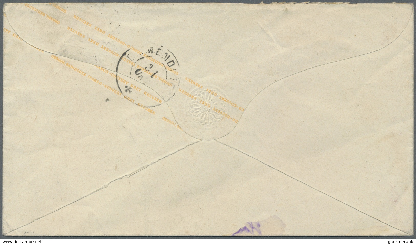 GA Baden - Postablagestempel: 1870, 3 Kreuzer Ganzsachenumschlag Mit Besserem Postablagestempel "Steins - Other & Unclassified