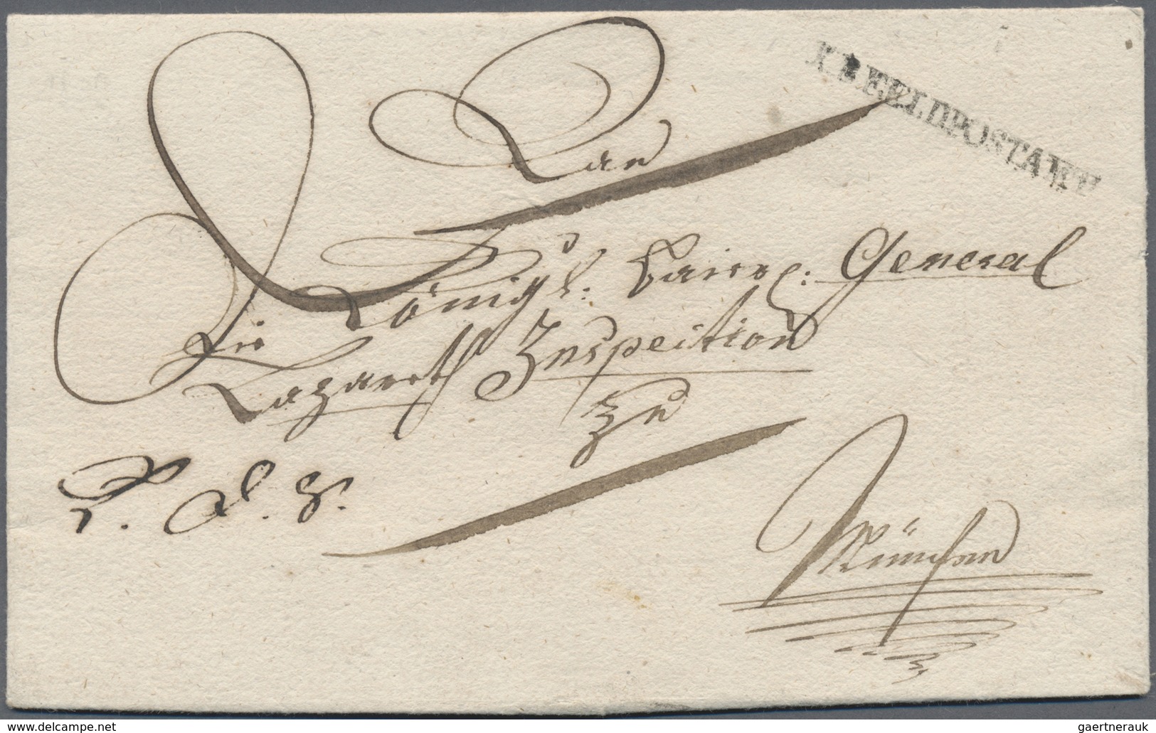 Br Bayern - Vorphilatelie: 1813 (ca.), Feldpost, L1 "K.B.FELDPOSTAMT" In Kleiner Type Auf Faltbriefhüll - Prefilatelia