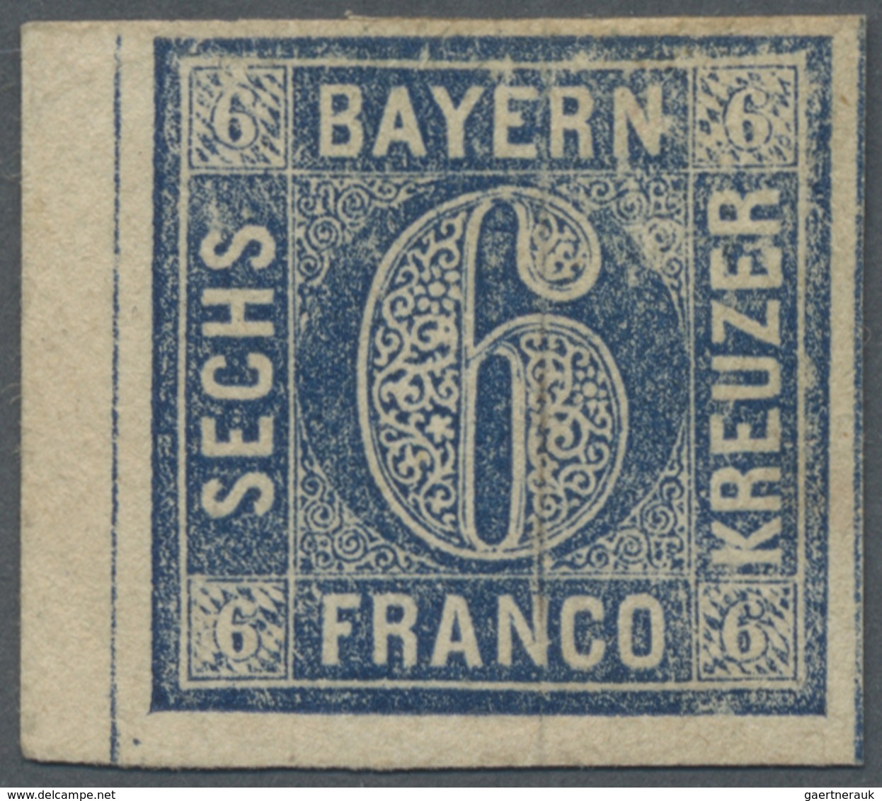 * Bayern - Marken Und Briefe: 1862, 6 Kr. Ultramarin, Probedruck, Allseits Vollrandiges Exemplar Vom L - Sonstige & Ohne Zuordnung