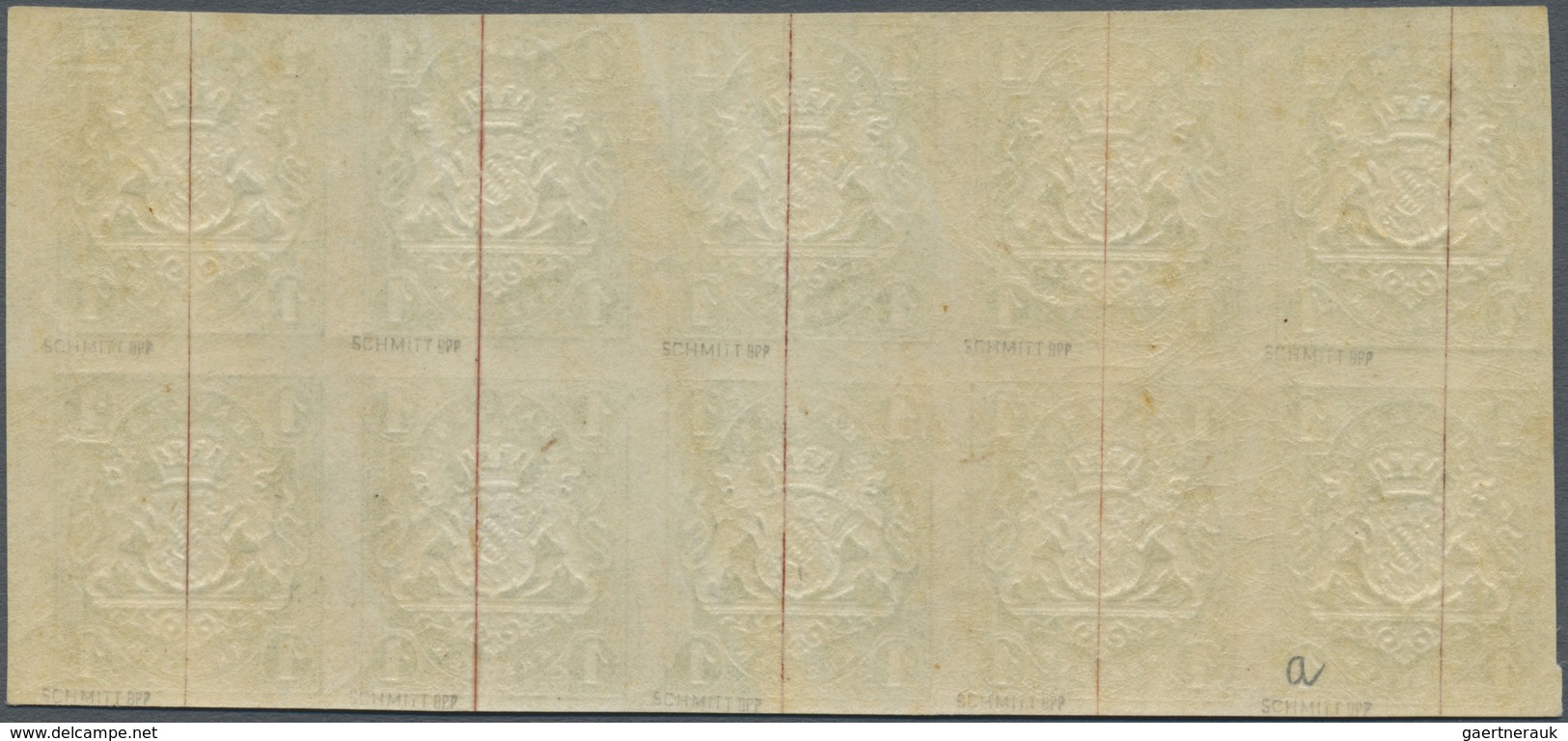 ** Bayern - Marken Und Briefe: 1867, 1 Kr. Gelblichgrün, Sehr Breitrandiger, Absolut Postfrischer Zehne - Sonstige & Ohne Zuordnung