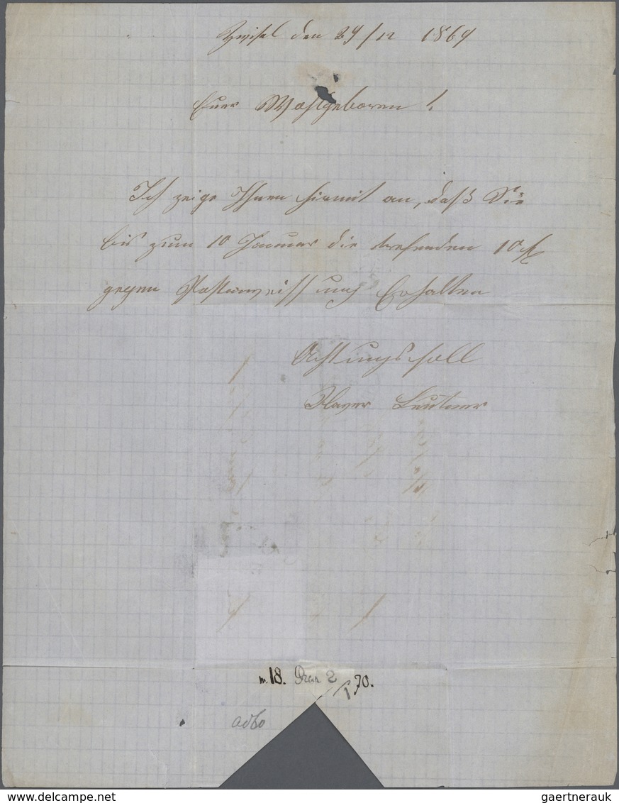 Br Bayern - Marken Und Briefe: 1867, 3 Kr Karminrosa Wappen, Linke Obere Bogenecke Mit Sehr Breiten Ran - Autres & Non Classés