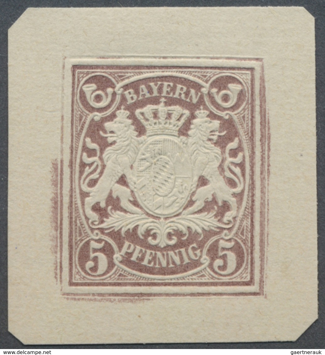 (*) Bayern - Marken Und Briefe: 1876 (ca.), Ungezähnte Proben Der Ganzsachen-Wertstempel Zu 3 Pf., 5 Pf. - Autres & Non Classés