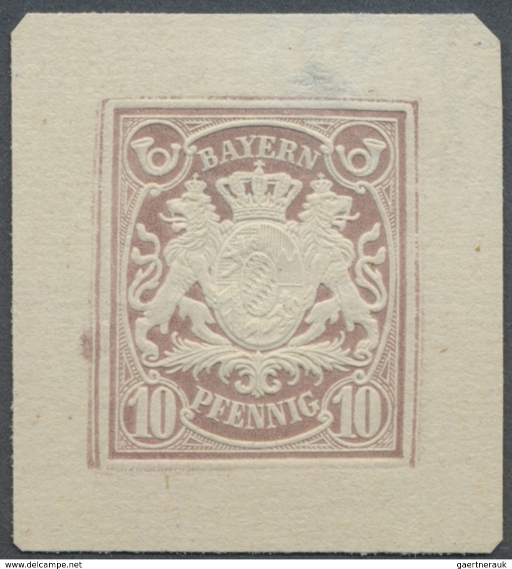 (*) Bayern - Marken Und Briefe: 1876 (ca.), Ungezähnte Proben Der Ganzsachen-Wertstempel Zu 3 Pf., 5 Pf. - Sonstige & Ohne Zuordnung