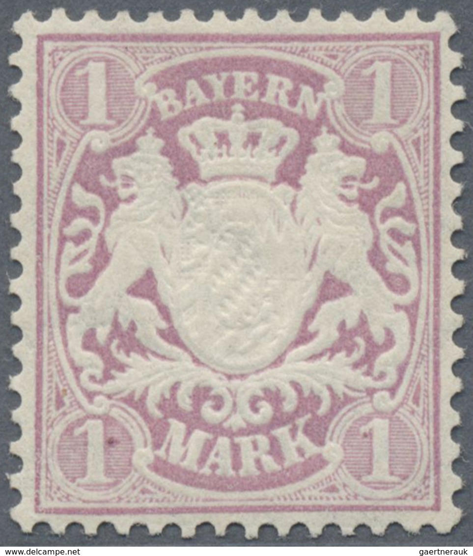 * Bayern - Marken Und Briefe: 1879, 1 Mark Purpur, Wz. 2, Farbfrisches Und Gut Gezähntes Exemplar, Ung - Autres & Non Classés