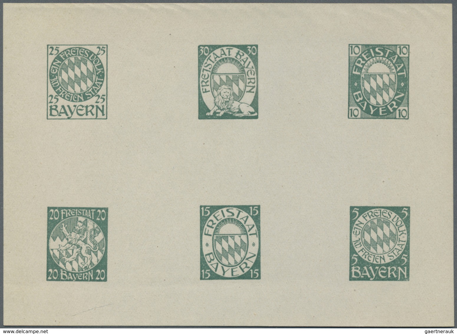 * Bayern - Marken Und Briefe: 1919. 1919, Entwürfe Des Nürnberger Künstlers Franz Adler Für Eine Neue - Altri & Non Classificati