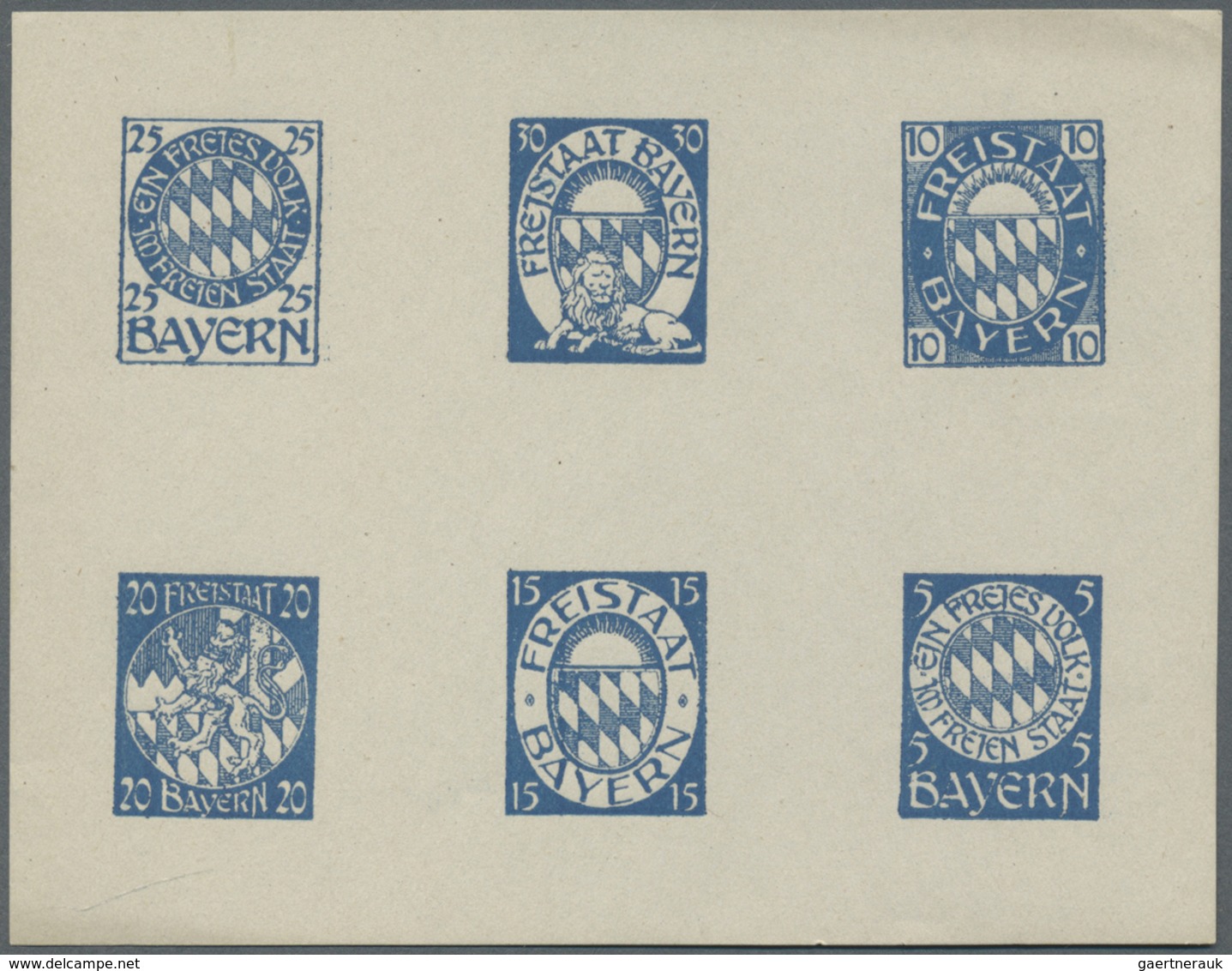 * Bayern - Marken und Briefe: 1919. 1919, Entwürfe des Nürnberger Künstlers Franz Adler für eine neue
