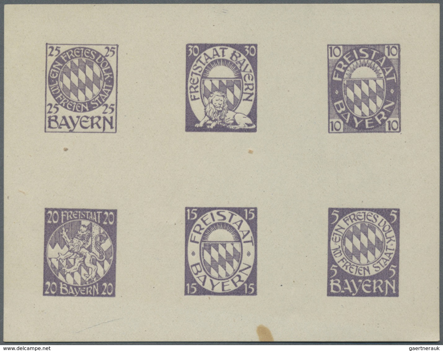 * Bayern - Marken und Briefe: 1919. 1919, Entwürfe des Nürnberger Künstlers Franz Adler für eine neue