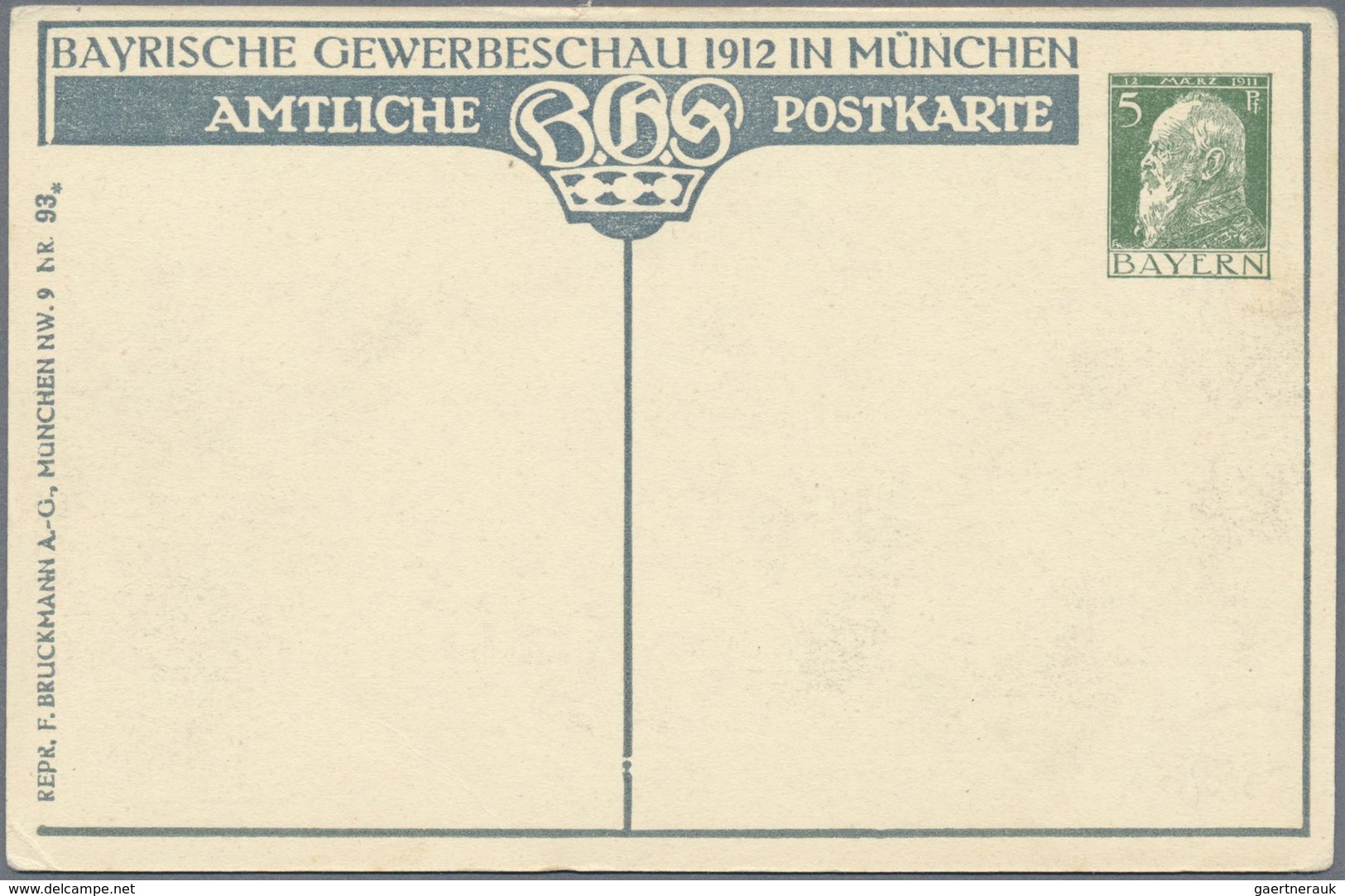 GA Bayern - Ganzsachen: FEUERWEHR: 1900/1912, "Gruss V. IX. Bayer. Feuerwehr-Tag FÜRTH" Ansichtskarte M - Sonstige & Ohne Zuordnung