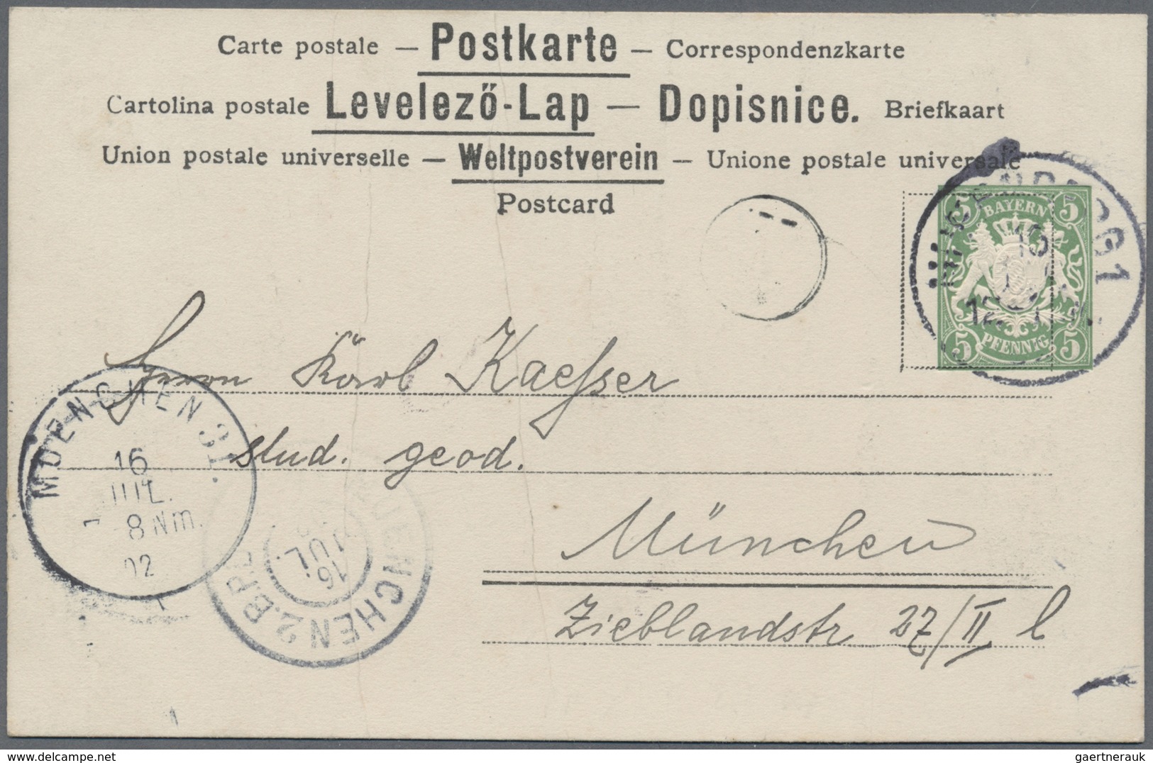 GA Bayern - Ganzsachen: 1902. Privat-Postkarte 5 Pf Wappen "Germanisches Nationalmuseum In Nürnberg" Mi - Altri & Non Classificati