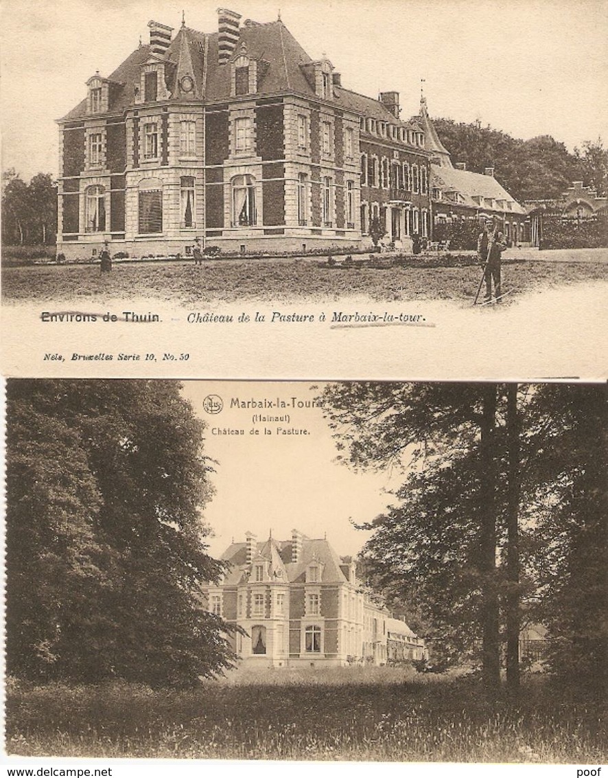 Marbaix - La - Tour : Château De La Psature  --- 2 Cp - Ham-sur-Heure-Nalinnes