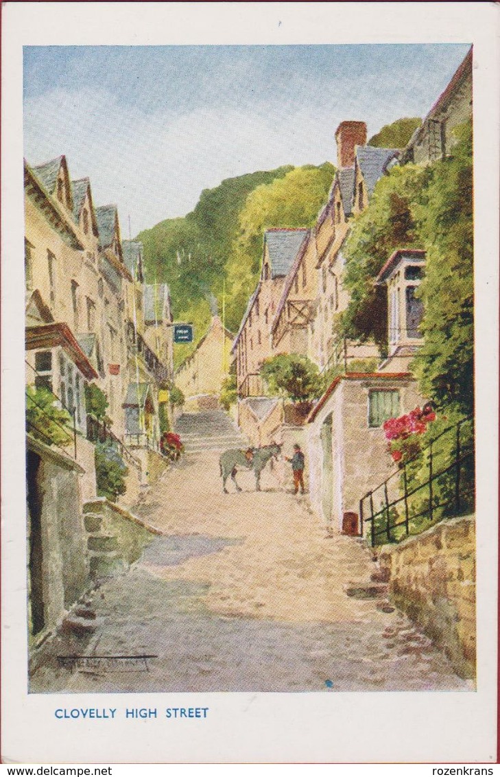 Art Postcard Donkey Clovelly High Street Devon England United Kingdom (In Very Good Condition) - Clovelly