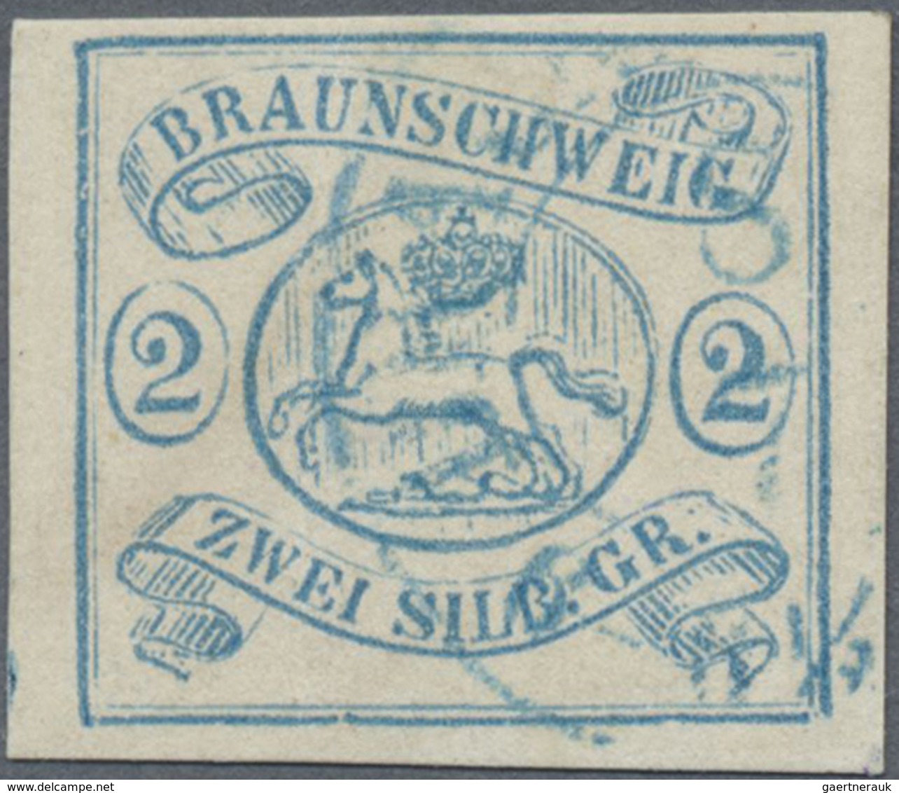 O Braunschweig - Marken Und Briefe: 1852, Freimarke Wappen Zu 2 Sgr Preussischblau, Allseits Voll Bis - Brunswick