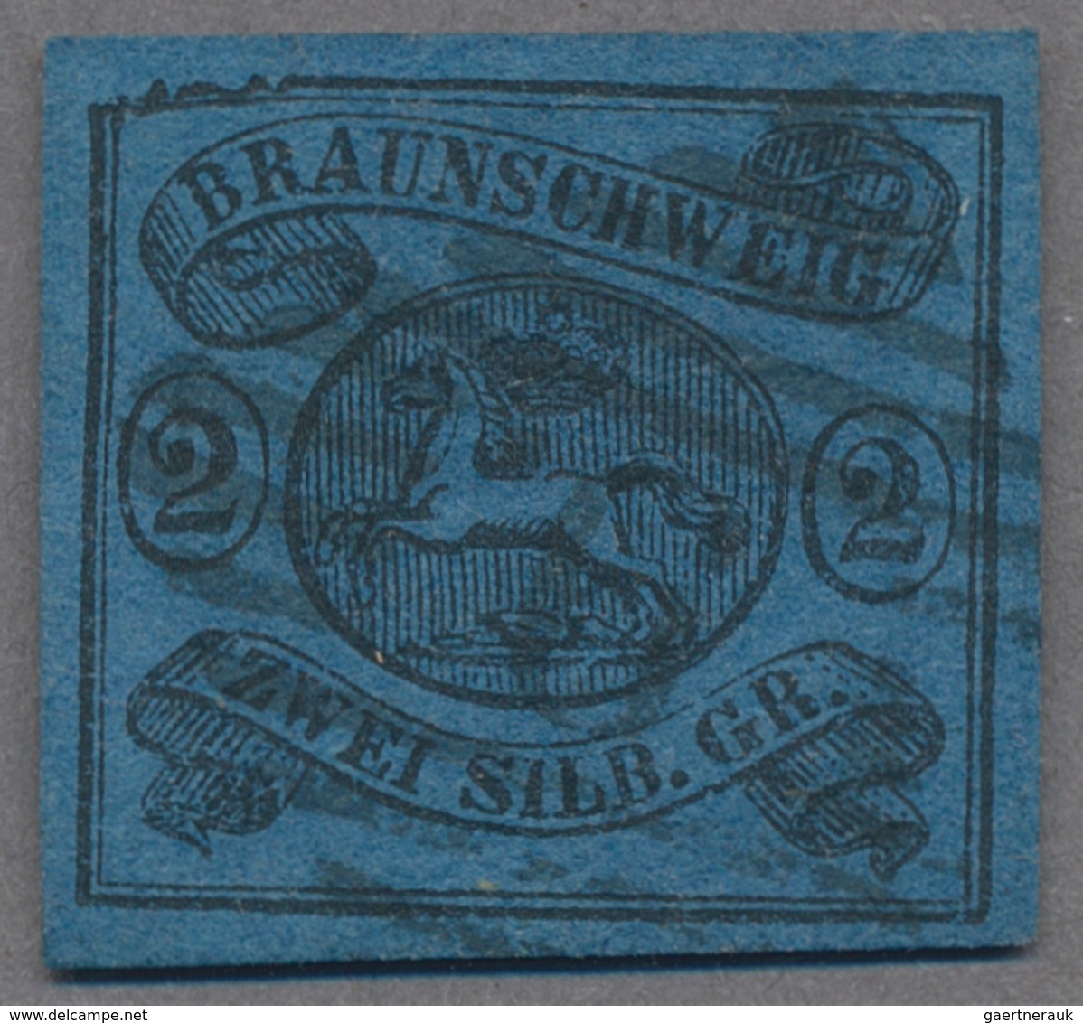 O Braunschweig - Marken Und Briefe: 1853, Der Seltene, Markante Plattenfehler "obere Randlinie Links A - Braunschweig