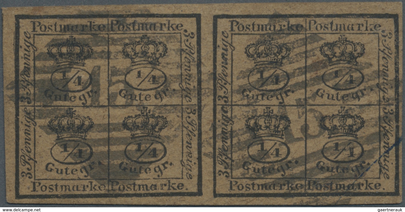 O Braunschweig - Marken Und Briefe: 1857, 4/4 Ggr. Schwarz Auf Gelbbraunem Papier, Allseits Voll- Bis - Braunschweig