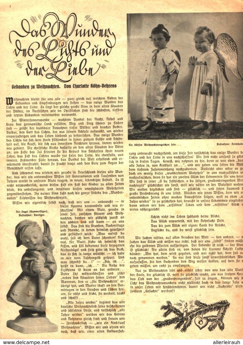 Das Ewige Wunder Des Lichts Und Der Liebe (Weihnachten) / Artikel,entnommen Aus Zeitschrift / Zwischen 1939 Und 1945 - Pacchi