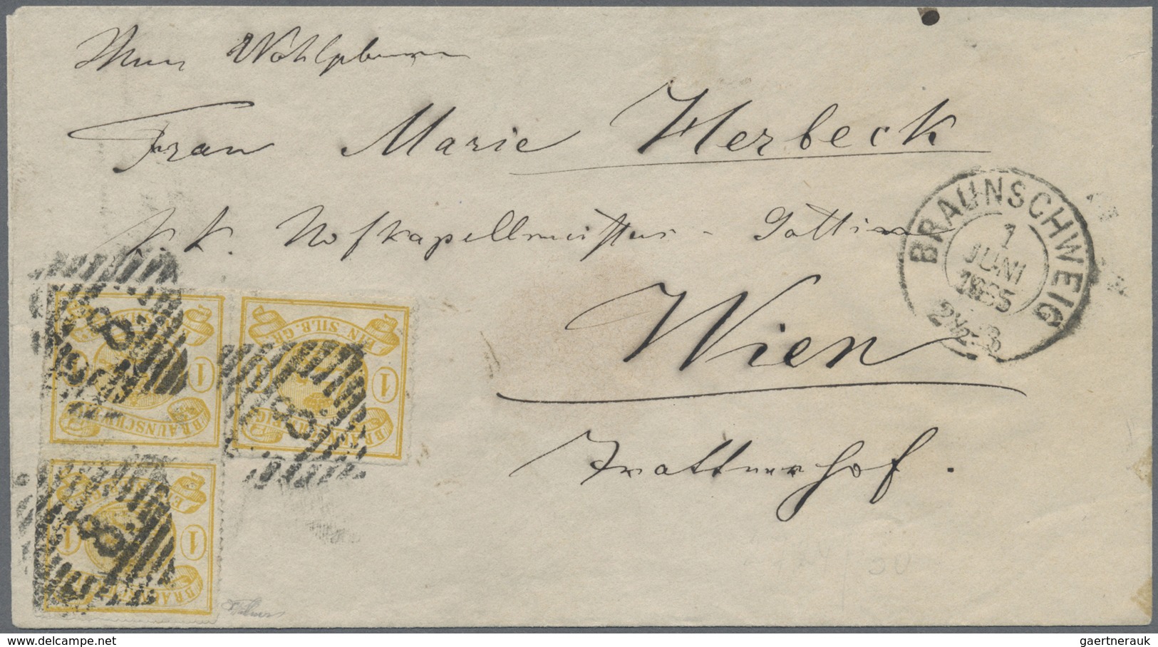 Br Braunschweig - Marken Und Briefe: 1864, 1 Sgr. Lebhaftgelbocker Mit Bogenförmigem Durchstich 16 Als - Brunswick