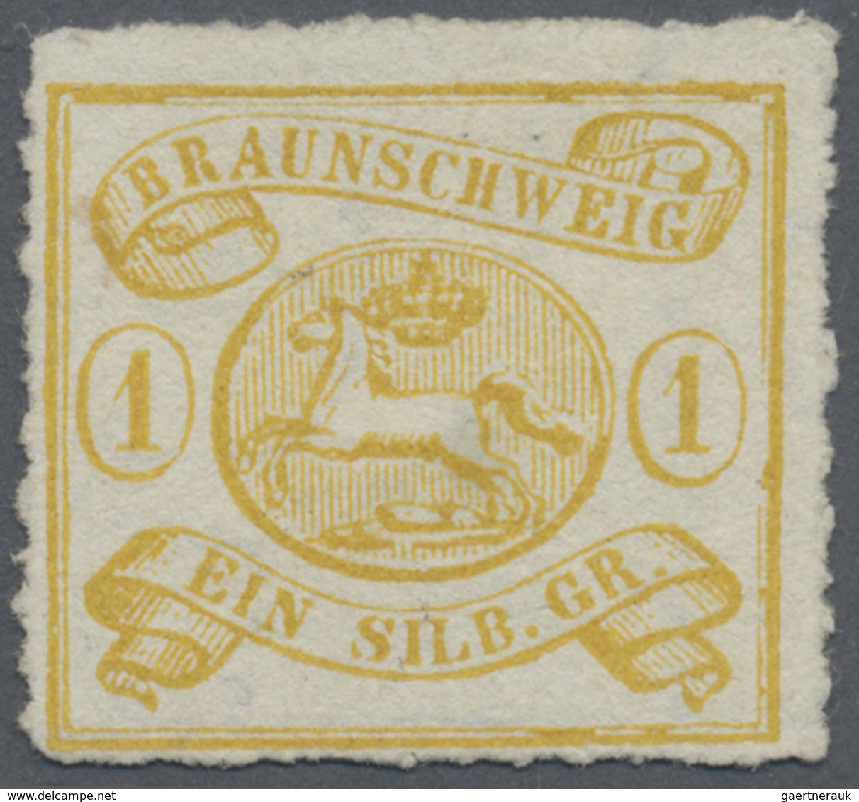 (*) Braunschweig - Marken Und Briefe: 1864, 1 Sgr. Lebhaftgelbocker Mit Linienförmigem Durchstich 12, Un - Brunswick