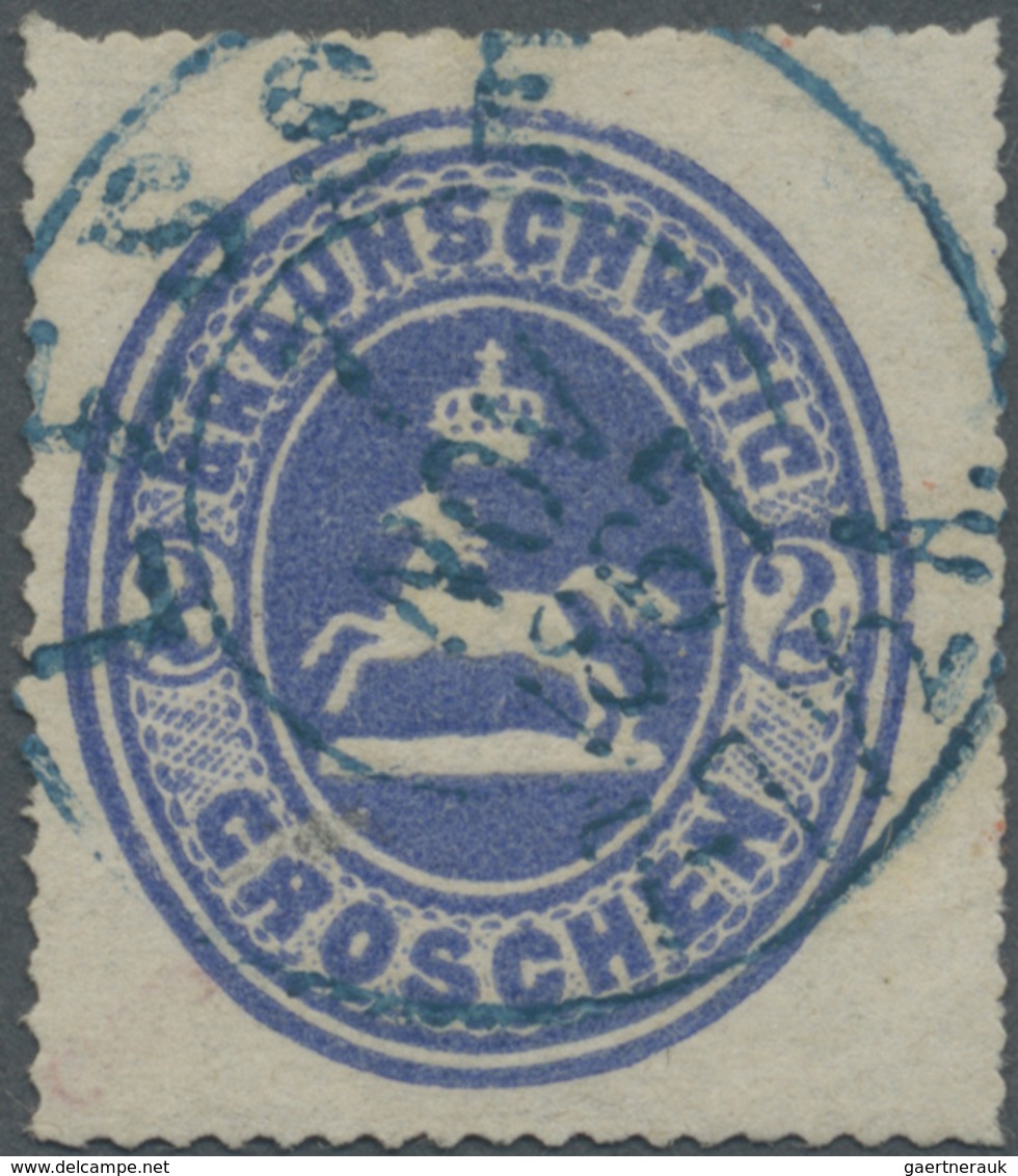 O Braunschweig - Ortsstempel: "LESSE 7.NOV.1867", Blauer DKr. Klar Auf Loser Marke 2 Ggr. Blau Mit Gut - Brunswick