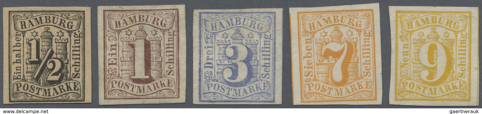 */(*) Hamburg - Marken Und Briefe: 1859, Wappen-Ausgabe ½ S Und 1 S Ungebraucht Mit Originalgummi Und Falz - Hambourg