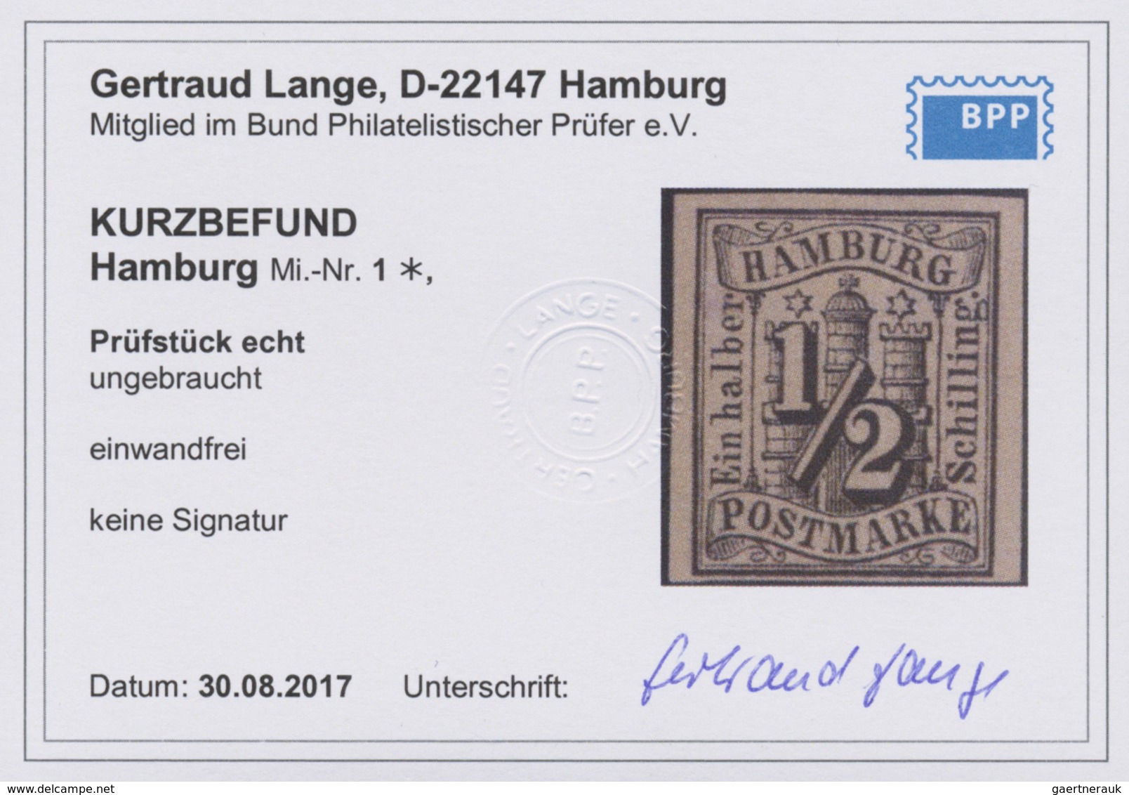 */(*) Hamburg - Marken Und Briefe: 1859, Wappen-Ausgabe ½ S Und 1 S Ungebraucht Mit Originalgummi Und Falz - Hambourg