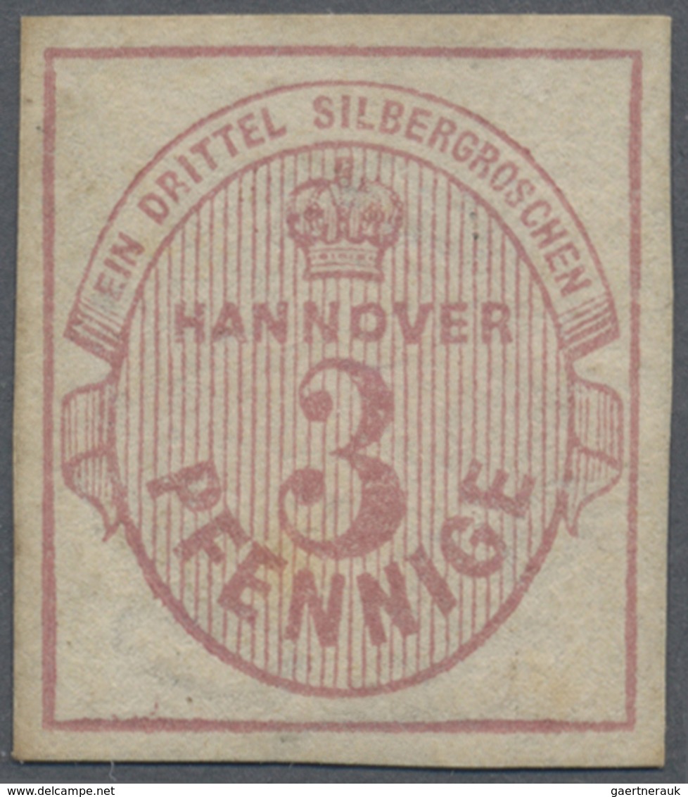 (*) Hannover - Marken Und Briefe: 1853, Oval-Ausgabe 3 Pf. Mattlilarosa Mit Eichenkranz-WZ 2, Ungebrauch - Hanovre